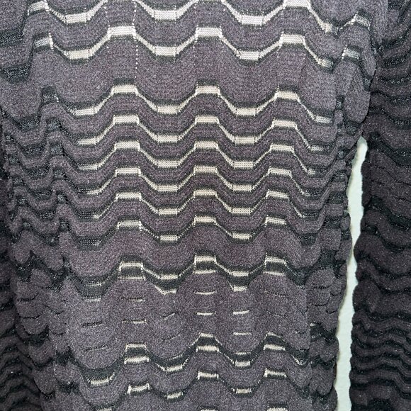 MISSONI BLACK ZIG ZAG PATTERN MESH OPEN CARDIGAN MADE IN ITALY EUC IT48 = US 12 - Picture 7 of 15